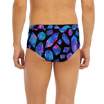Blue Crystal Cosmic Galaxy Space Print Men's Briefs