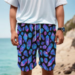 Blue Crystal Cosmic Galaxy Space Print Men's Cargo Shorts