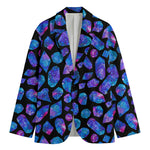 Blue Crystal Cosmic Galaxy Space Print Men's Cotton Blazer