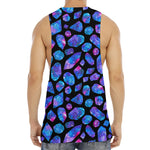 Blue Crystal Cosmic Galaxy Space Print Men's Muscle Tank Top