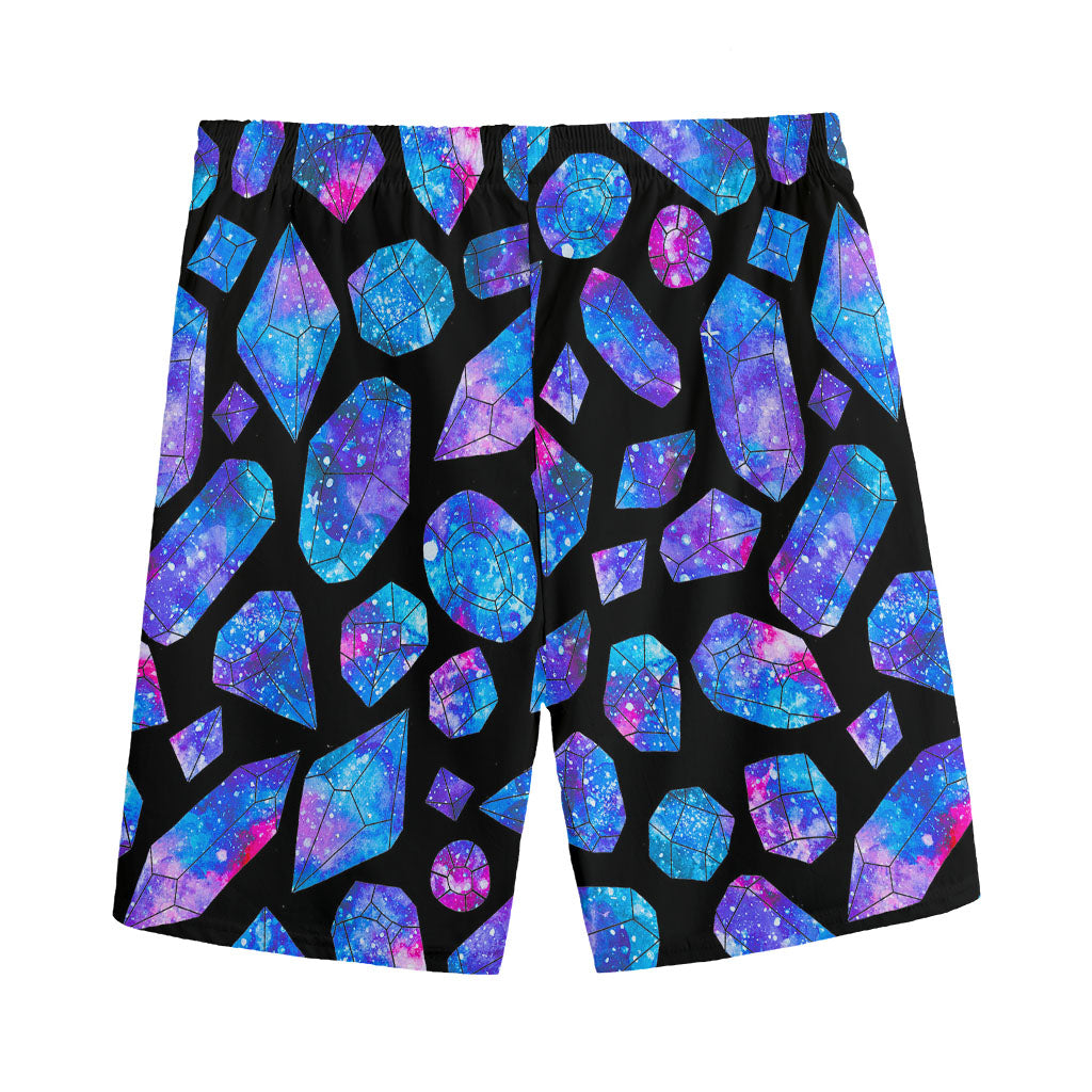 Blue Crystal Cosmic Galaxy Space Print Men's Sports Shorts