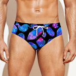 Blue Crystal Cosmic Galaxy Space Print Men's Swim Briefs
