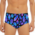 Blue Crystal Cosmic Galaxy Space Print Men's Triangle Swim Briefs