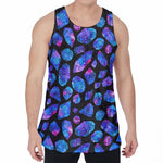 Blue Crystal Cosmic Galaxy Space Print Men's Velvet Tank Top