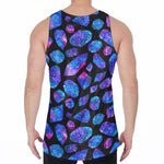 Blue Crystal Cosmic Galaxy Space Print Men's Velvet Tank Top