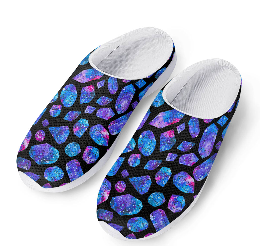 Blue Crystal Cosmic Galaxy Space Print Mesh Casual Shoes