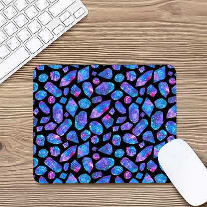 Blue Crystal Cosmic Galaxy Space Print Mouse Pad