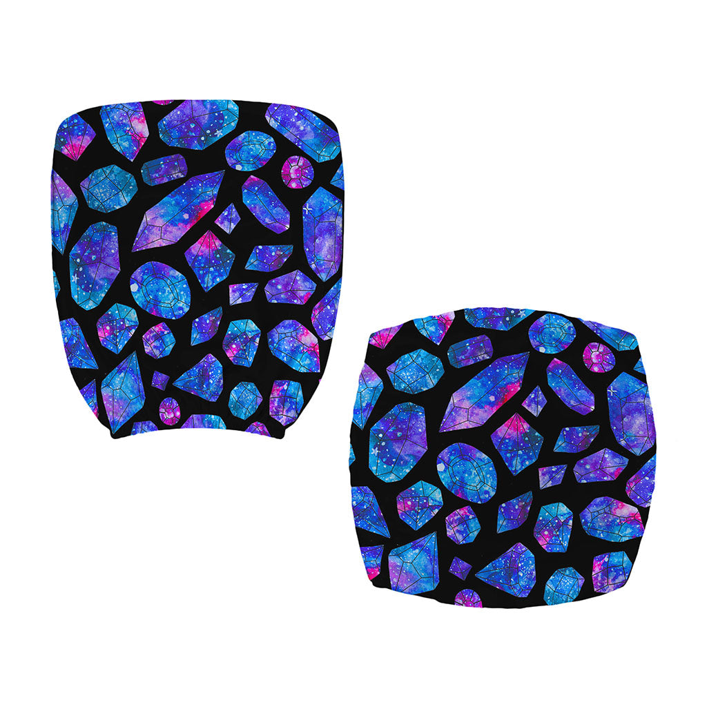 Blue Crystal Cosmic Galaxy Space Print Office Chair Cover