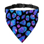 Blue Crystal Cosmic Galaxy Space Print Over The Collar Dog Bandana
