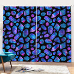 Blue Crystal Cosmic Galaxy Space Print Pencil Pleat Curtains
