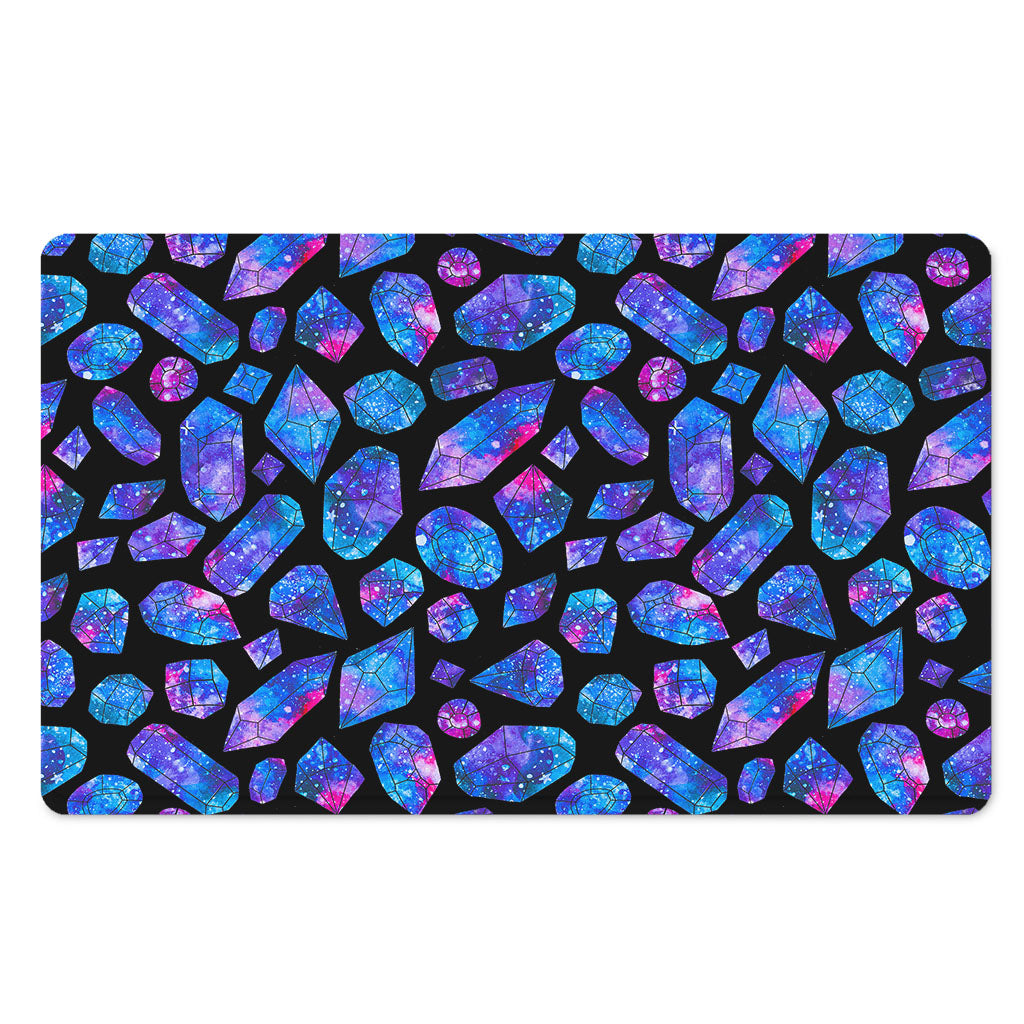 Blue Crystal Cosmic Galaxy Space Print Polyester Doormat