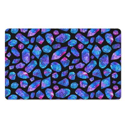 Blue Crystal Cosmic Galaxy Space Print Polyester Doormat