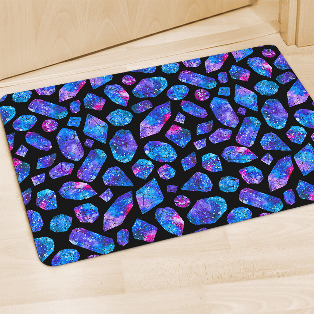 Blue Crystal Cosmic Galaxy Space Print Polyester Doormat