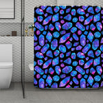 Blue Crystal Cosmic Galaxy Space Print Polyester Shower Curtain