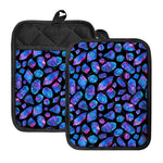 Blue Crystal Cosmic Galaxy Space Print Pot Holders With Pocket