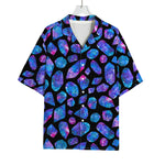 Blue Crystal Cosmic Galaxy Space Print Rayon Hawaiian Shirt