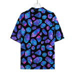 Blue Crystal Cosmic Galaxy Space Print Rayon Hawaiian Shirt