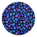 Blue Crystal Cosmic Galaxy Space Print Round Blanket