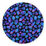 Blue Crystal Cosmic Galaxy Space Print Round Blanket