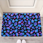 Blue Crystal Cosmic Galaxy Space Print Rubber Doormat