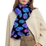 Blue Crystal Cosmic Galaxy Space Print Scarf
