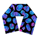 Blue Crystal Cosmic Galaxy Space Print Scarf