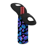 Blue Crystal Cosmic Galaxy Space Print Single Neoprene Wine Tote