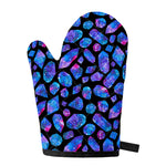 Blue Crystal Cosmic Galaxy Space Print Single Oven Mitt