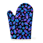 Blue Crystal Cosmic Galaxy Space Print Single Oven Mitt