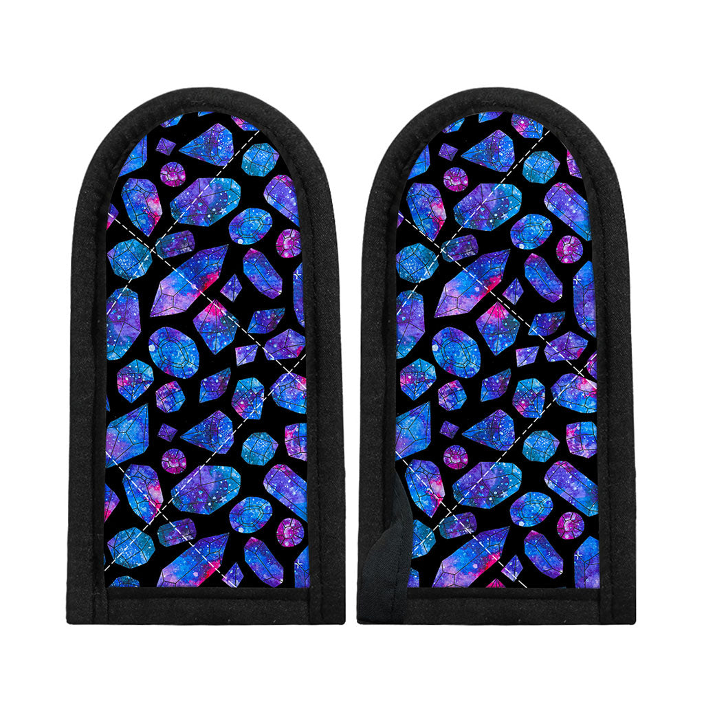 Blue Crystal Cosmic Galaxy Space Print Skillet Handle Cover