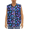 Blue Crystal Cosmic Galaxy Space Print Sleeveless Baseball Jersey