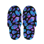 Blue Crystal Cosmic Galaxy Space Print Slippers