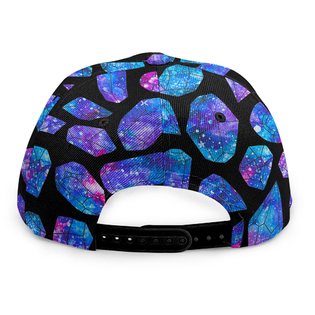 Blue Crystal Cosmic Galaxy Space Print Snapback Cap