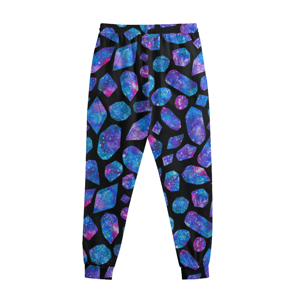Blue Crystal Cosmic Galaxy Space Print Sweatpants