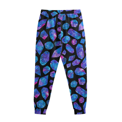 Blue Crystal Cosmic Galaxy Space Print Sweatpants