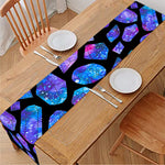 Blue Crystal Cosmic Galaxy Space Print Table Runner