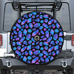 Blue Crystal Cosmic Galaxy Space Print Tire Cover With Camera Hole