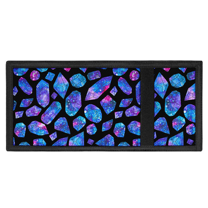 Blue Crystal Cosmic Galaxy Space Print Trifold Wallet