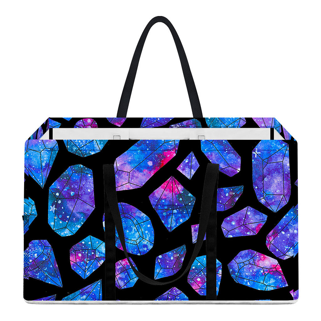 Blue Crystal Cosmic Galaxy Space Print Utility Tote Bag