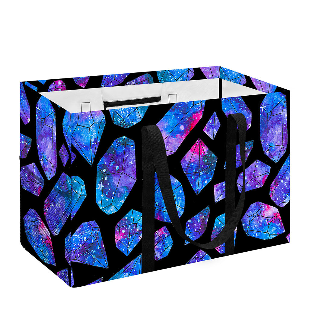 Blue Crystal Cosmic Galaxy Space Print Utility Tote Bag