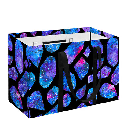Blue Crystal Cosmic Galaxy Space Print Utility Tote Bag