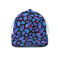 Blue Crystal Cosmic Galaxy Space Print White Mesh Trucker Hat