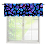 Blue Crystal Cosmic Galaxy Space Print Window Valance