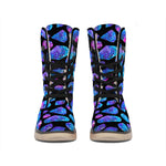 Blue Crystal Cosmic Galaxy Space Print Winter Boots