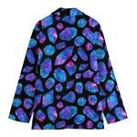 Blue Crystal Cosmic Galaxy Space Print Women's Blazer