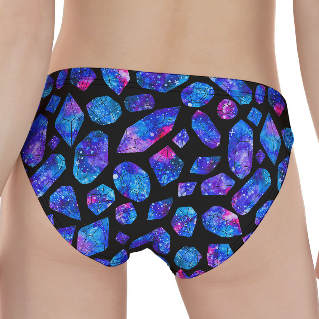 Blue Crystal Cosmic Galaxy Space Print Women's Panties