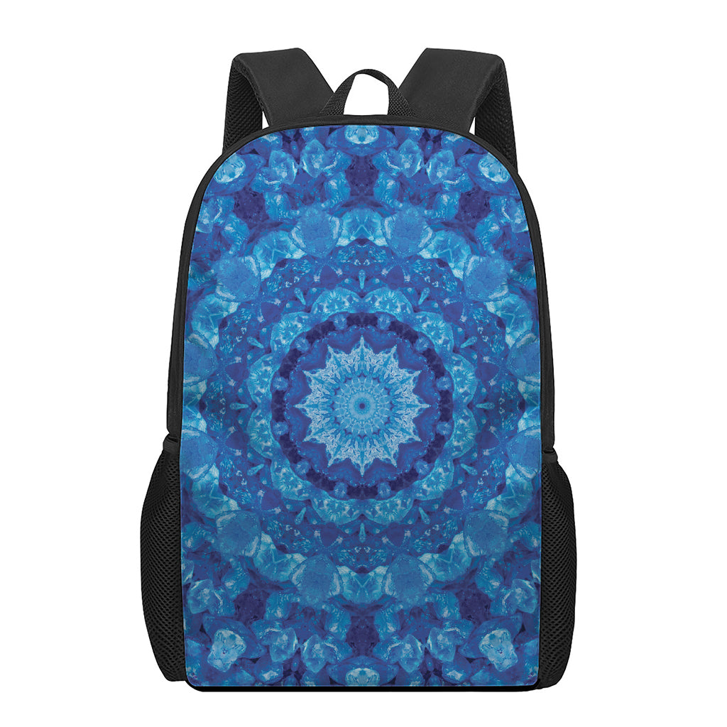 Blue Crystal Kaleidoscope Print 17 Inch Backpack