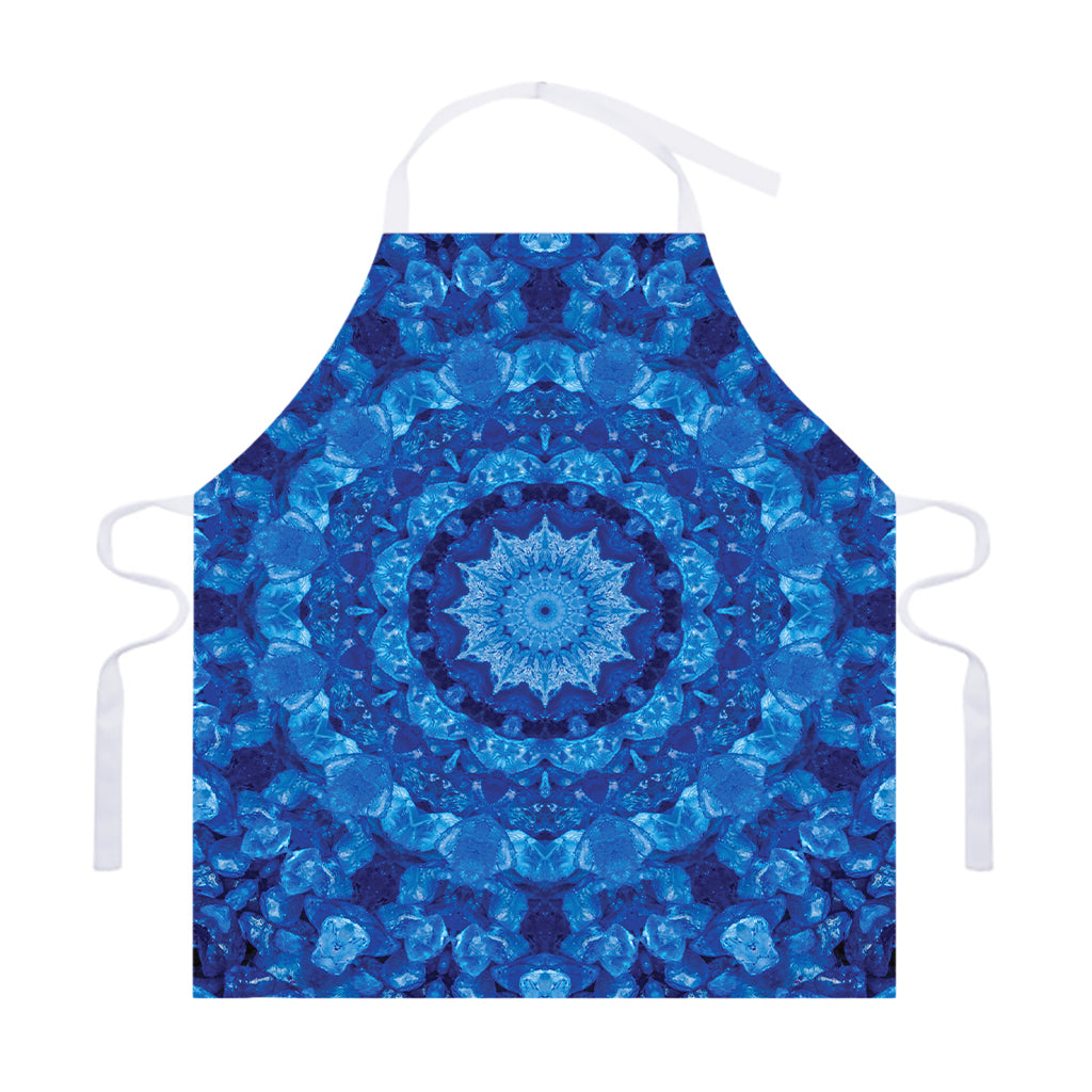 Blue Crystal Kaleidoscope Print Adjustable Apron