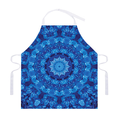 Blue Crystal Kaleidoscope Print Adjustable Apron