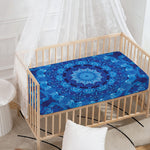 Blue Crystal Kaleidoscope Print Baby Crib Sheet